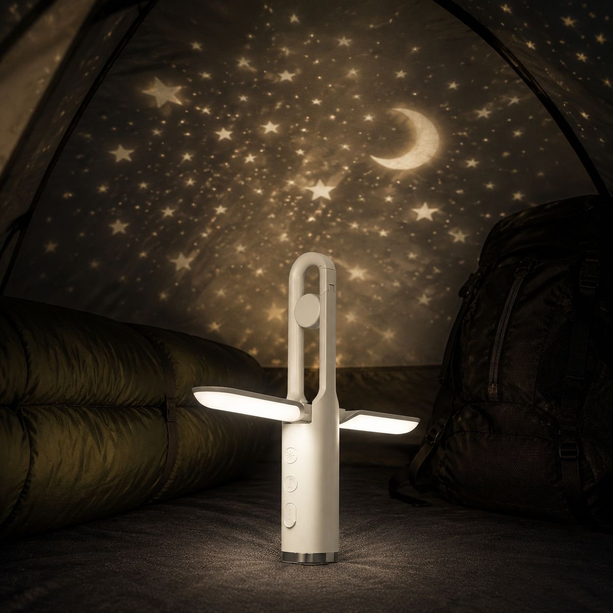 Neue faltbare Campingleuchte im Freien, Notfall-Campingleuchte, Multifunktions-Taschenlampe mit star