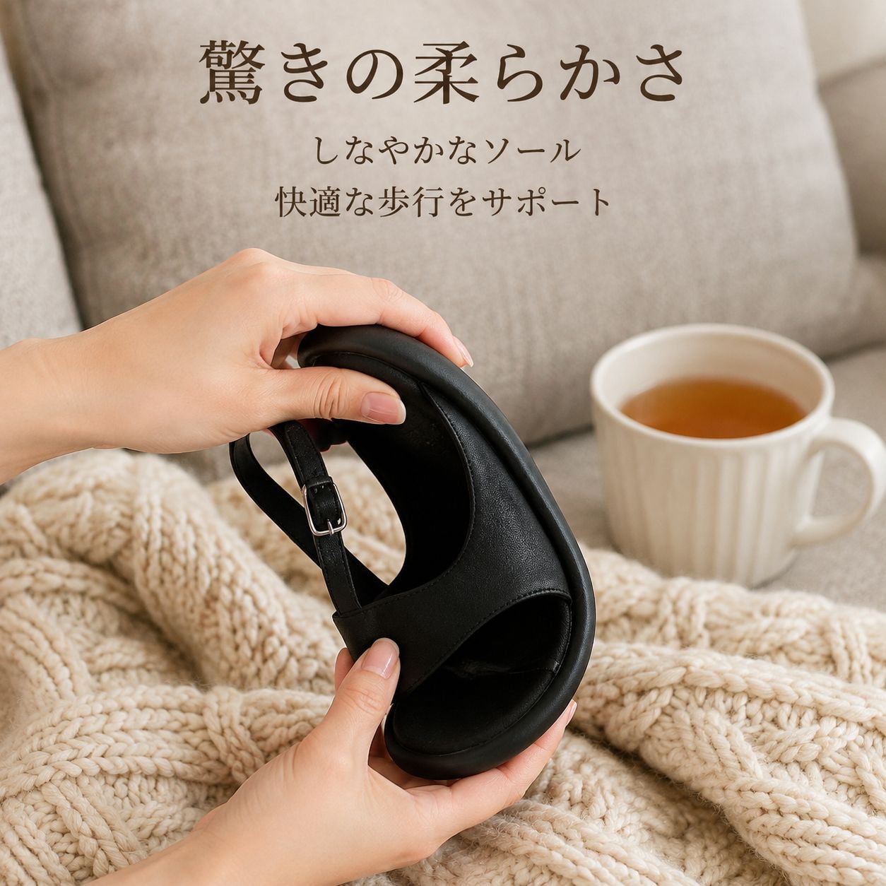 レディース夏用フレンチVカットレトロサンダル・快適なソフトソールのフラットスリッパ