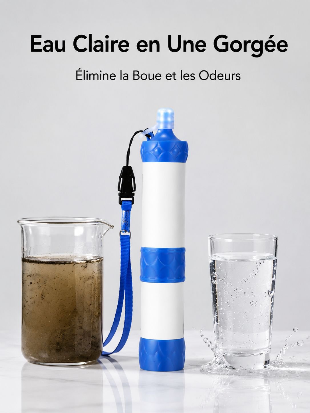 Purificateur d’eau de survie facile à transporter