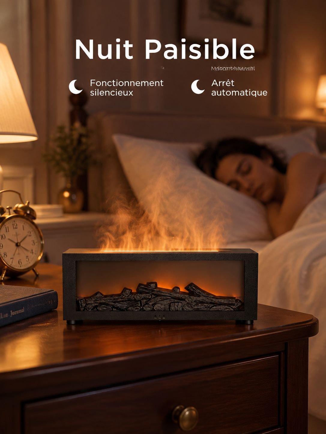 Machine d'aromathérapie de flamme de cheminée de simulation cool de bureau JMY humidificateur créati