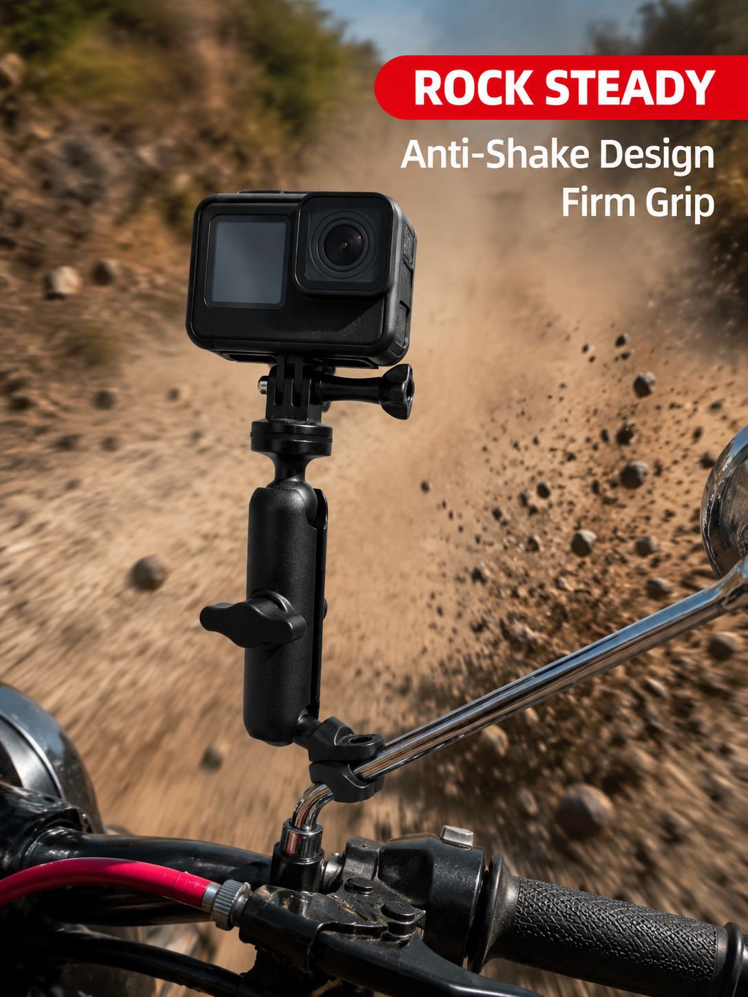 Bike Camera Mount for Insta360/Gopro, Universal Motorcycle & Bicycle Shooting Accessory