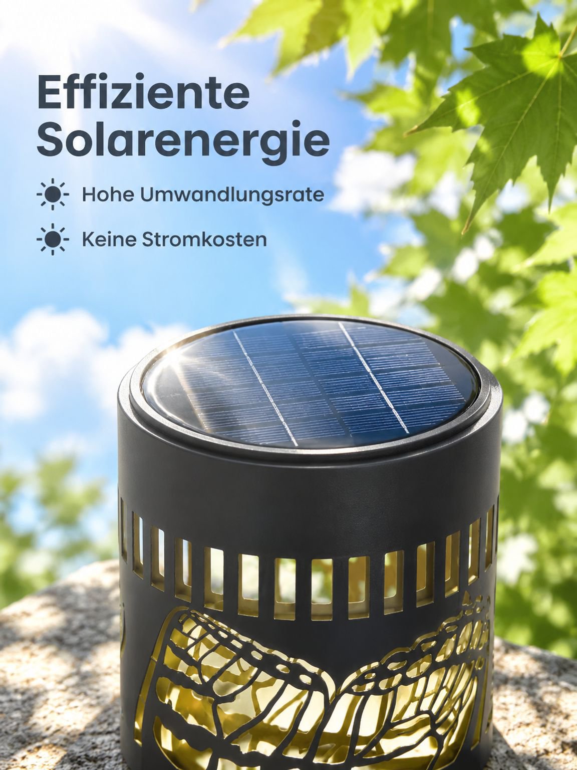 Mandala-inspiriertes Lichtmuster im Garten