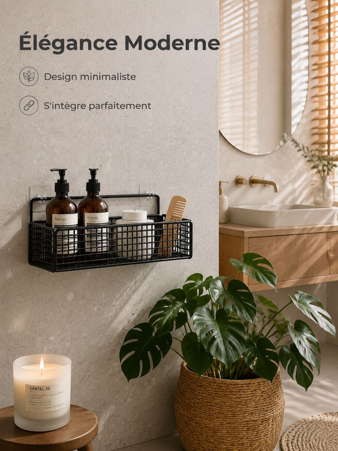 Étagère de salle de bain moderne et pratique