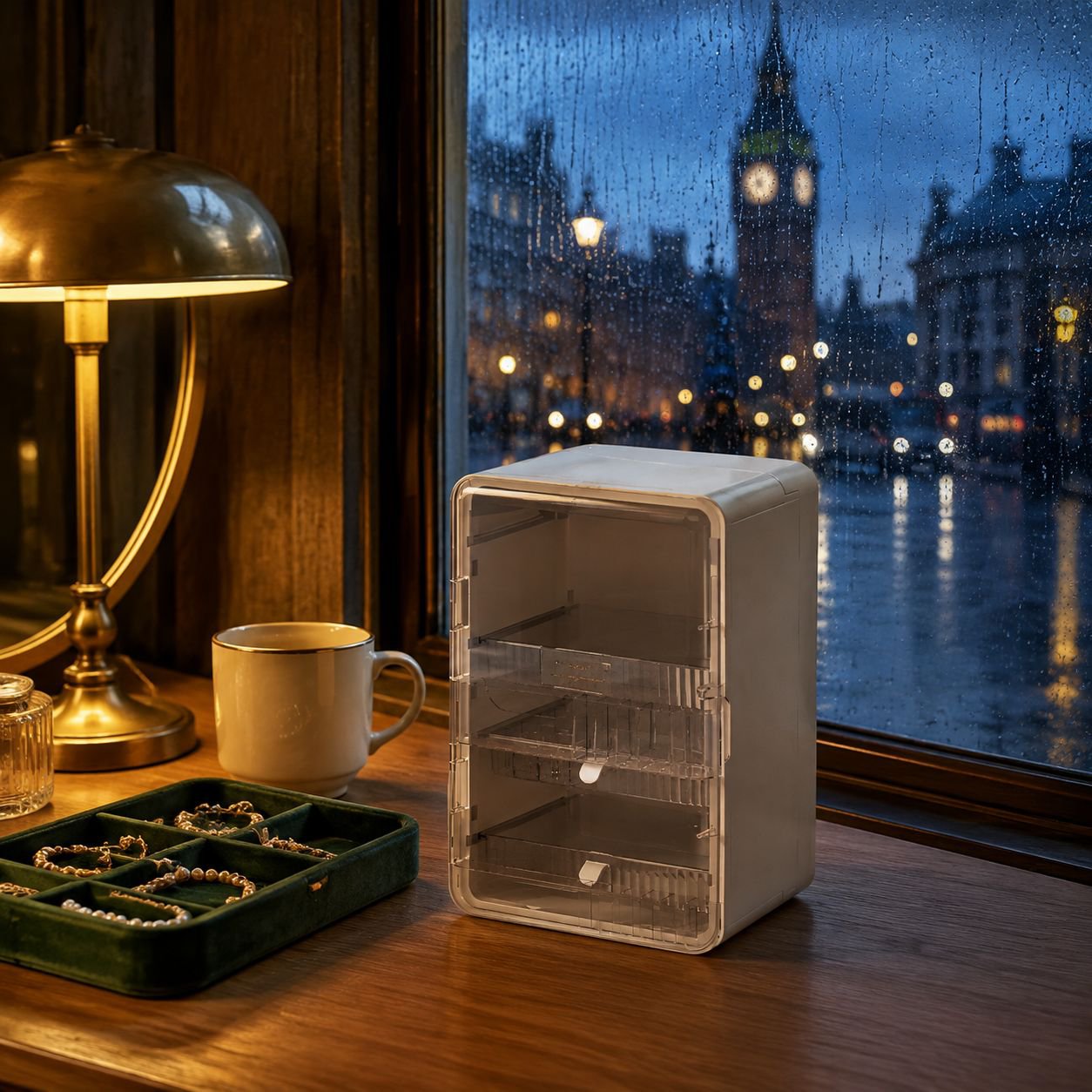 Luxury foldable makeup organizer with large capacity