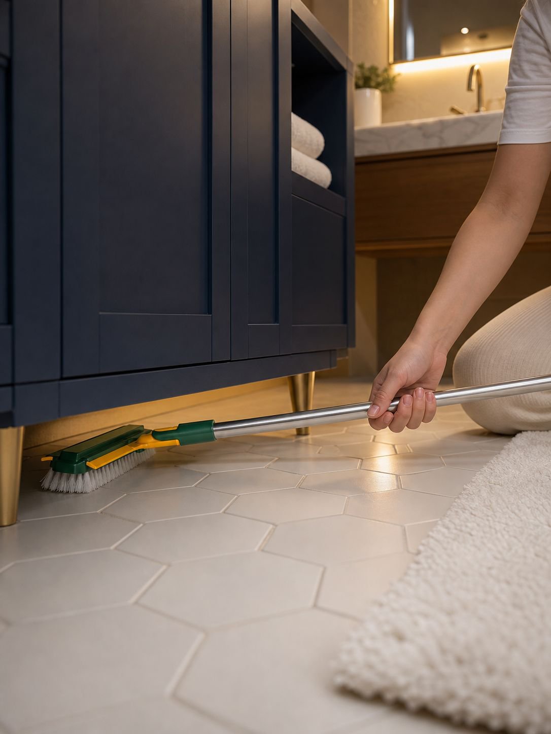 Cleaning brush for hard-to-reach spaces
