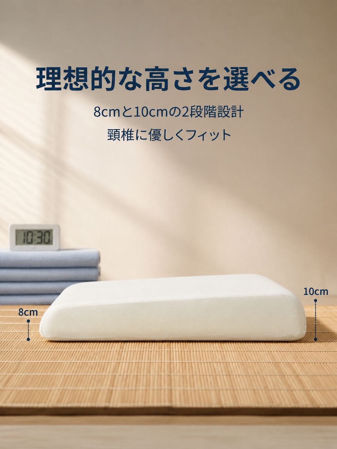 圧迫感ゼロ・深い眠りへ導く快眠枕