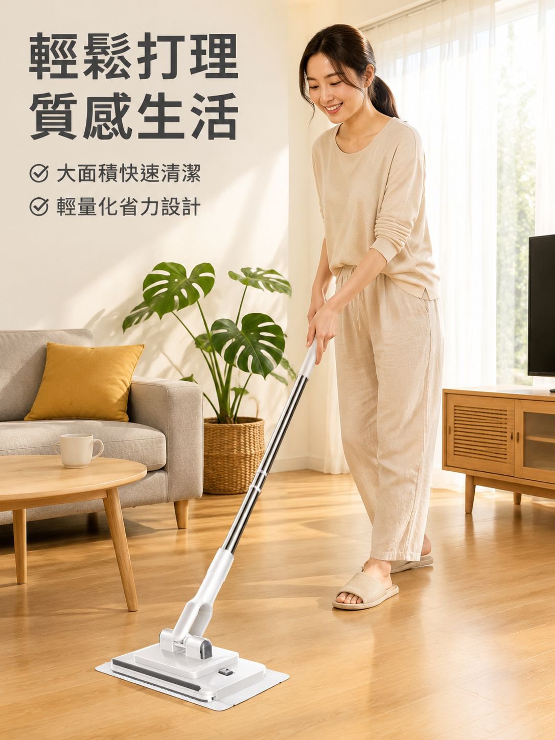 多功能免手洗平板拖把