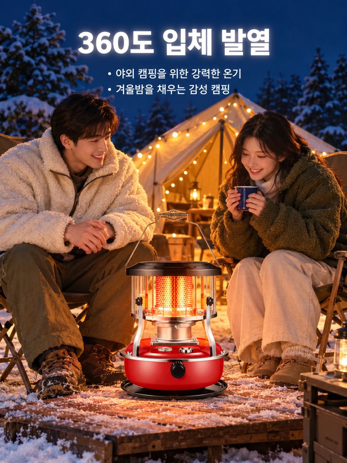 온도 조절이 가능한 야외 캠핑용 등유 난로