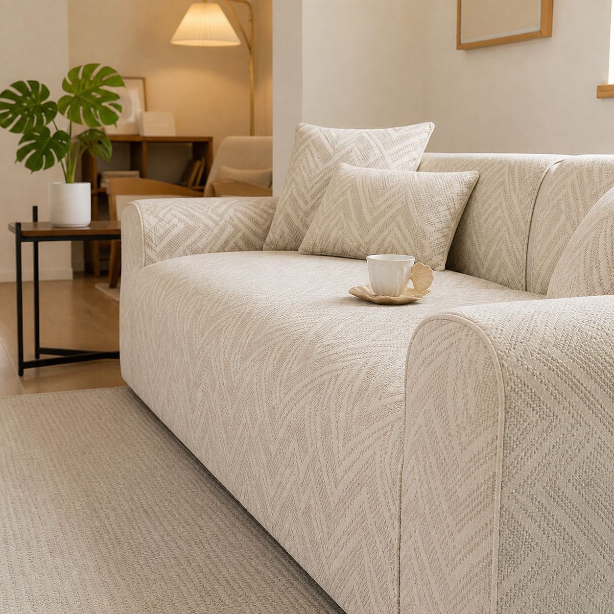 Full-cover Striped Sofa Cover, Non-slip and Wear-resistant, Fits Various Sofas, Easy to Clean