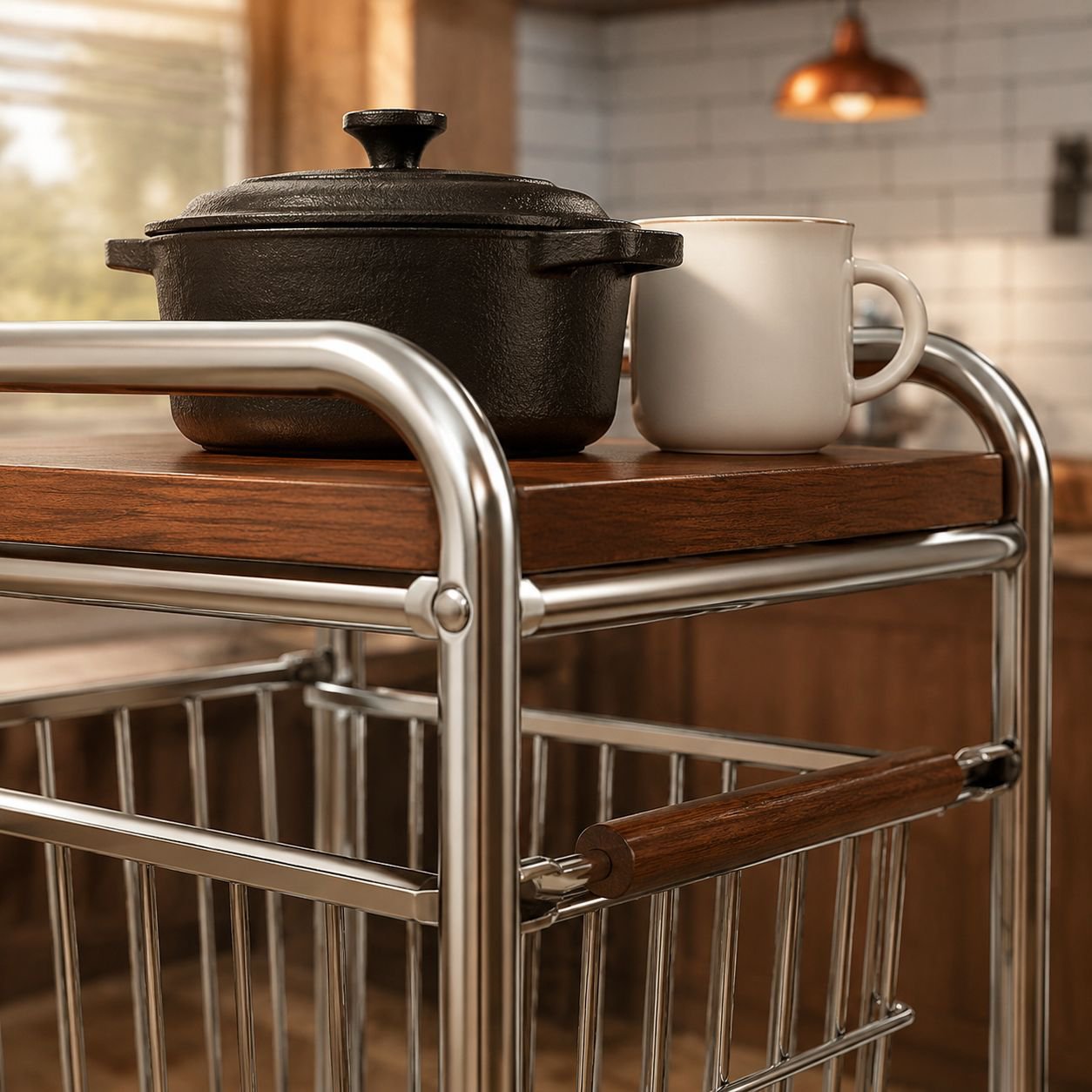 Rolling shelf organizer for tight spaces