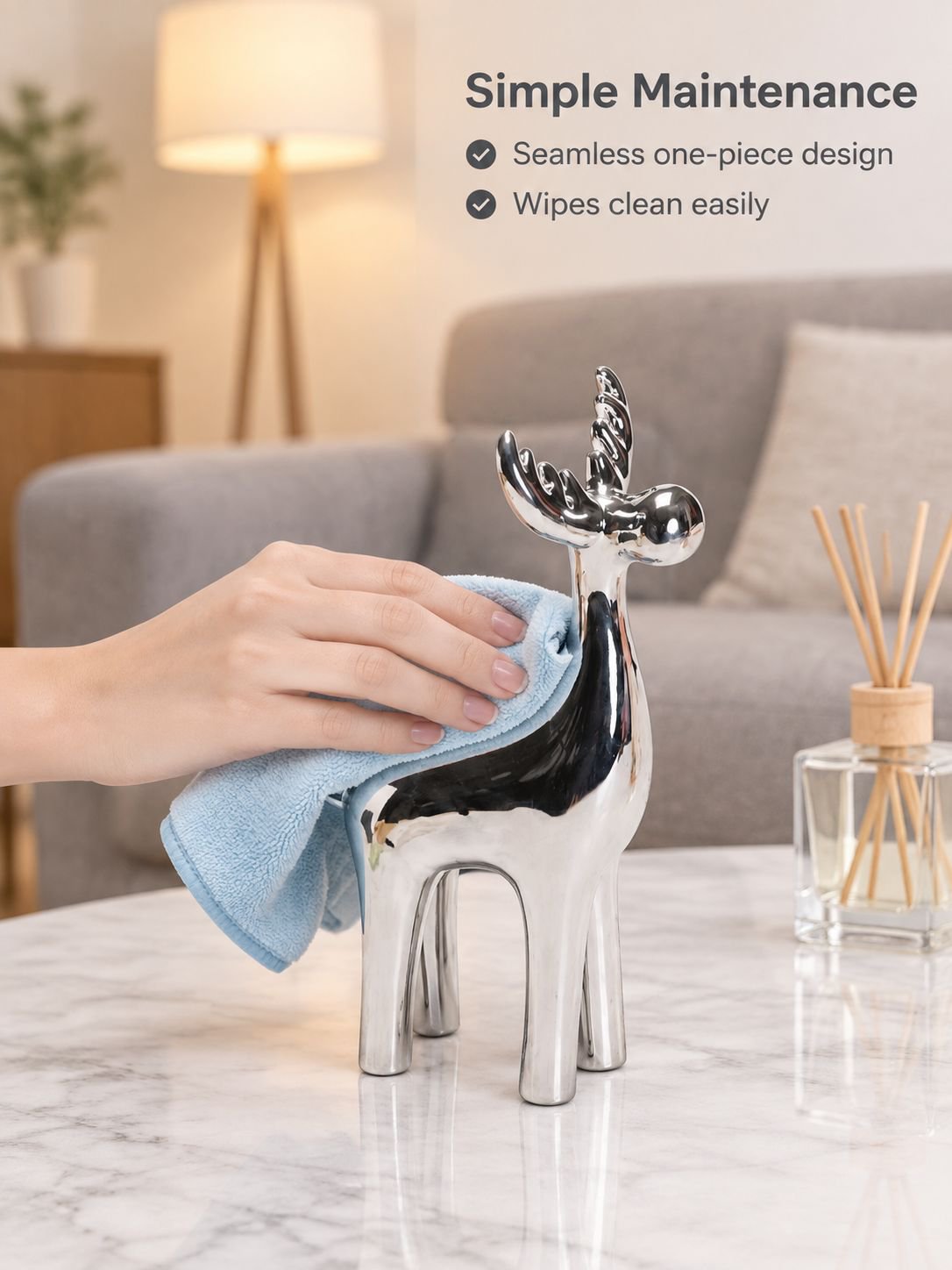 Ceramic deer electroplating process silver plated handicrafts ornaments