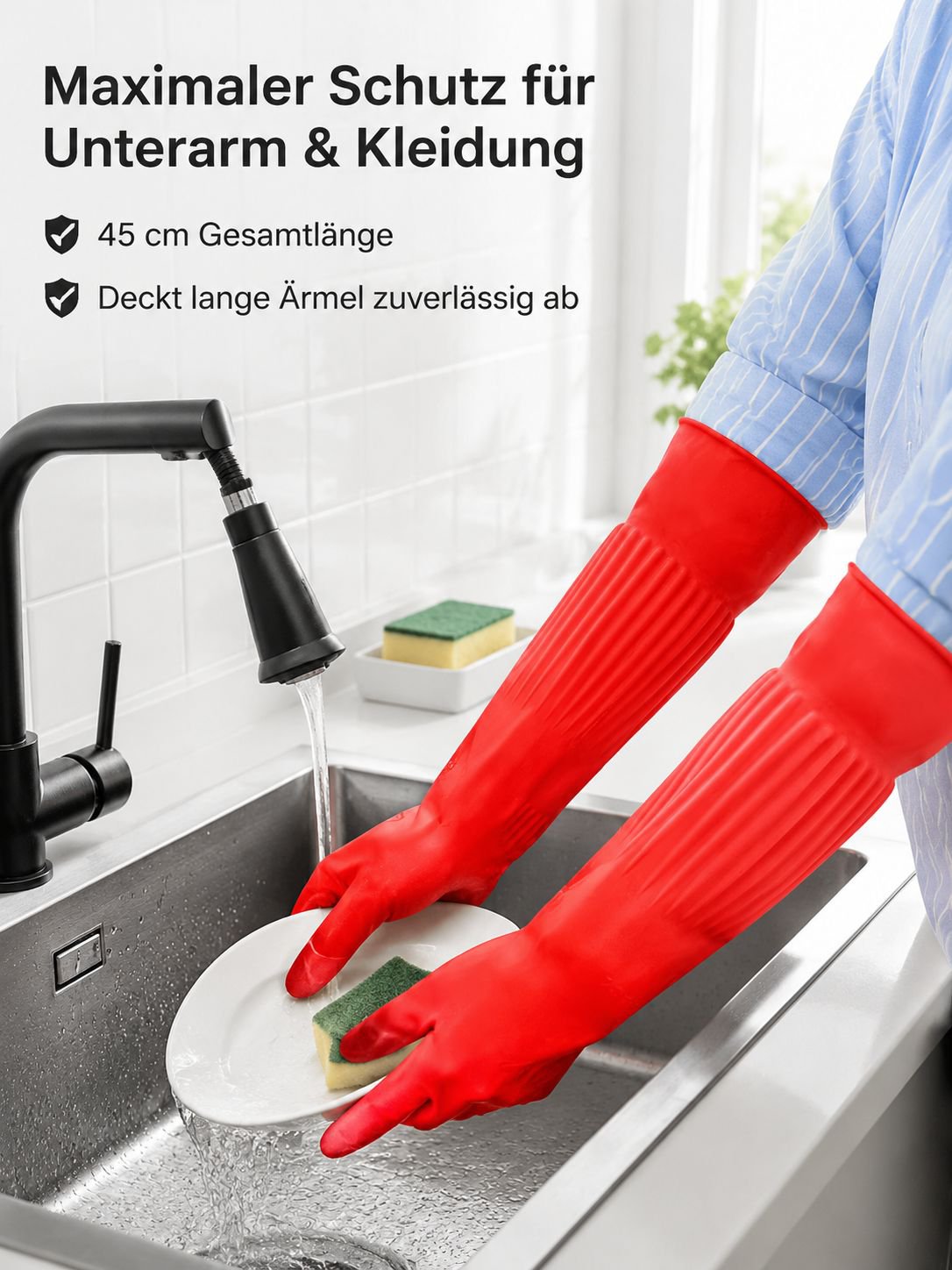 Lange Gummihandschuhe
