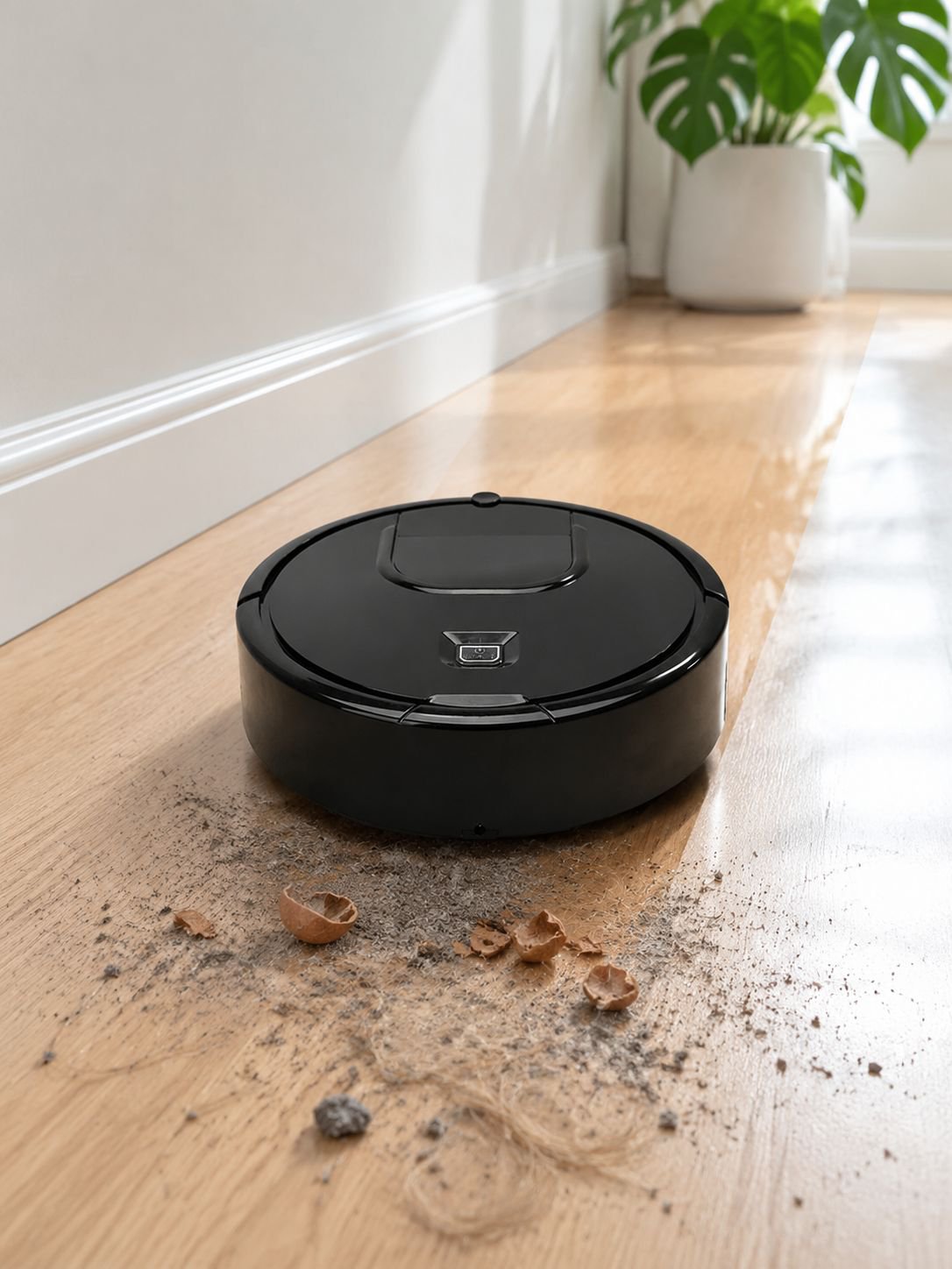 Automatischer Staubsaugerroboter mit Treppensensor starke Saugleistung für Tierhaare und Teppiche