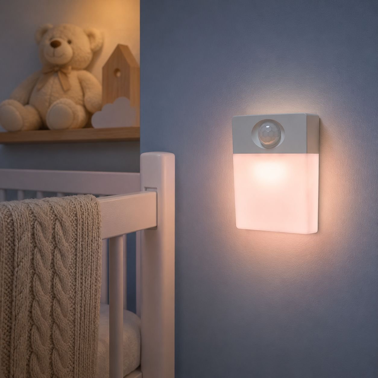Motion activated LED light with adjustable settings