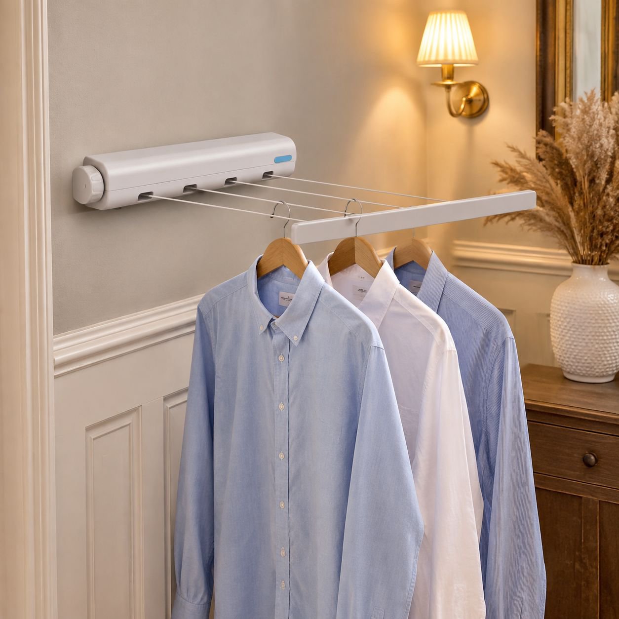 Space-saving laundry drying rack for small spaces
