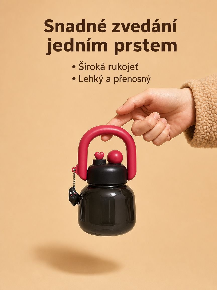 Dvouúčelový velkoobjemový hrnek s brčkem a držadlem
