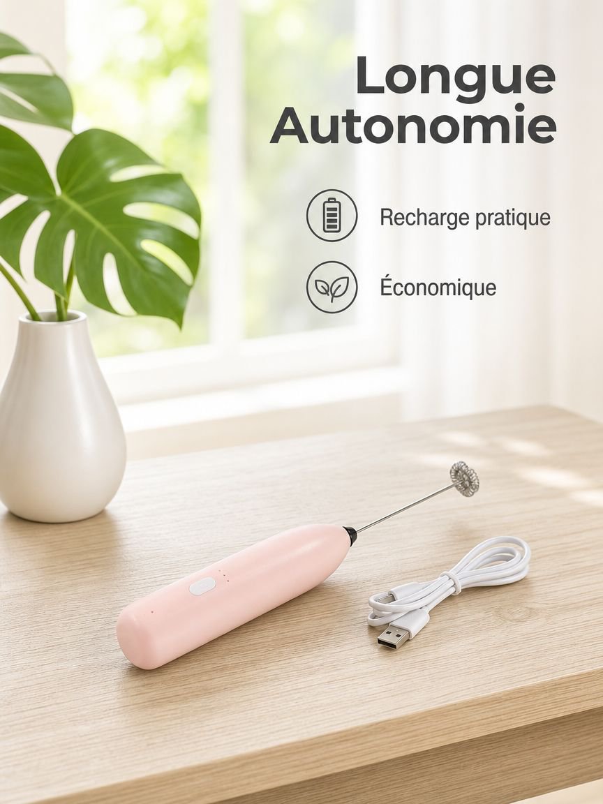 Batteur électrique rechargeable sans fil mousseur à lait multifonction pour usage domestique