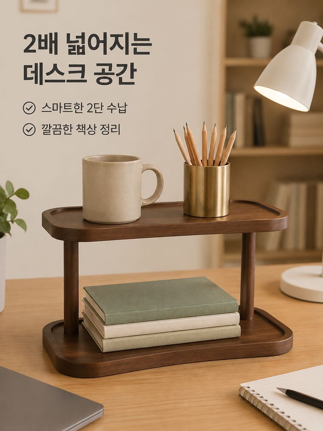 다기능 원목 수납 선반