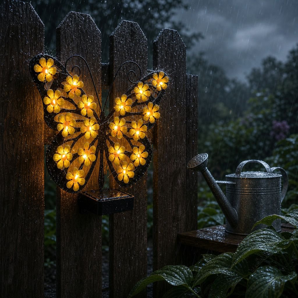 Durable Solar Butterfly Garden Wall Light