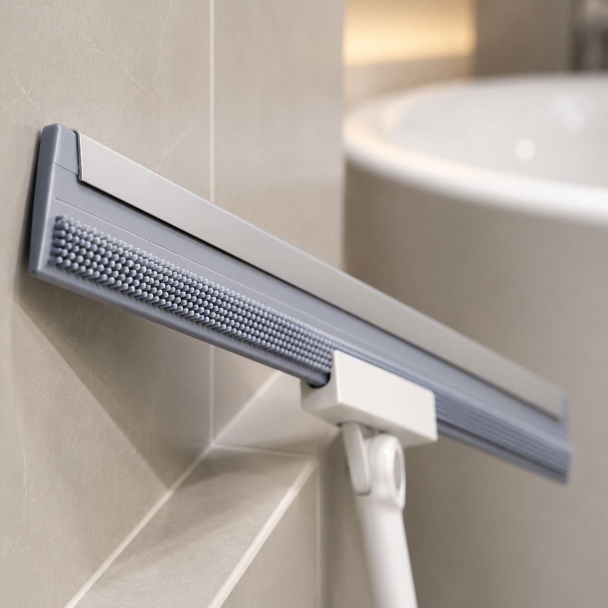 Escoba especial para baño con diseño ergonómico
