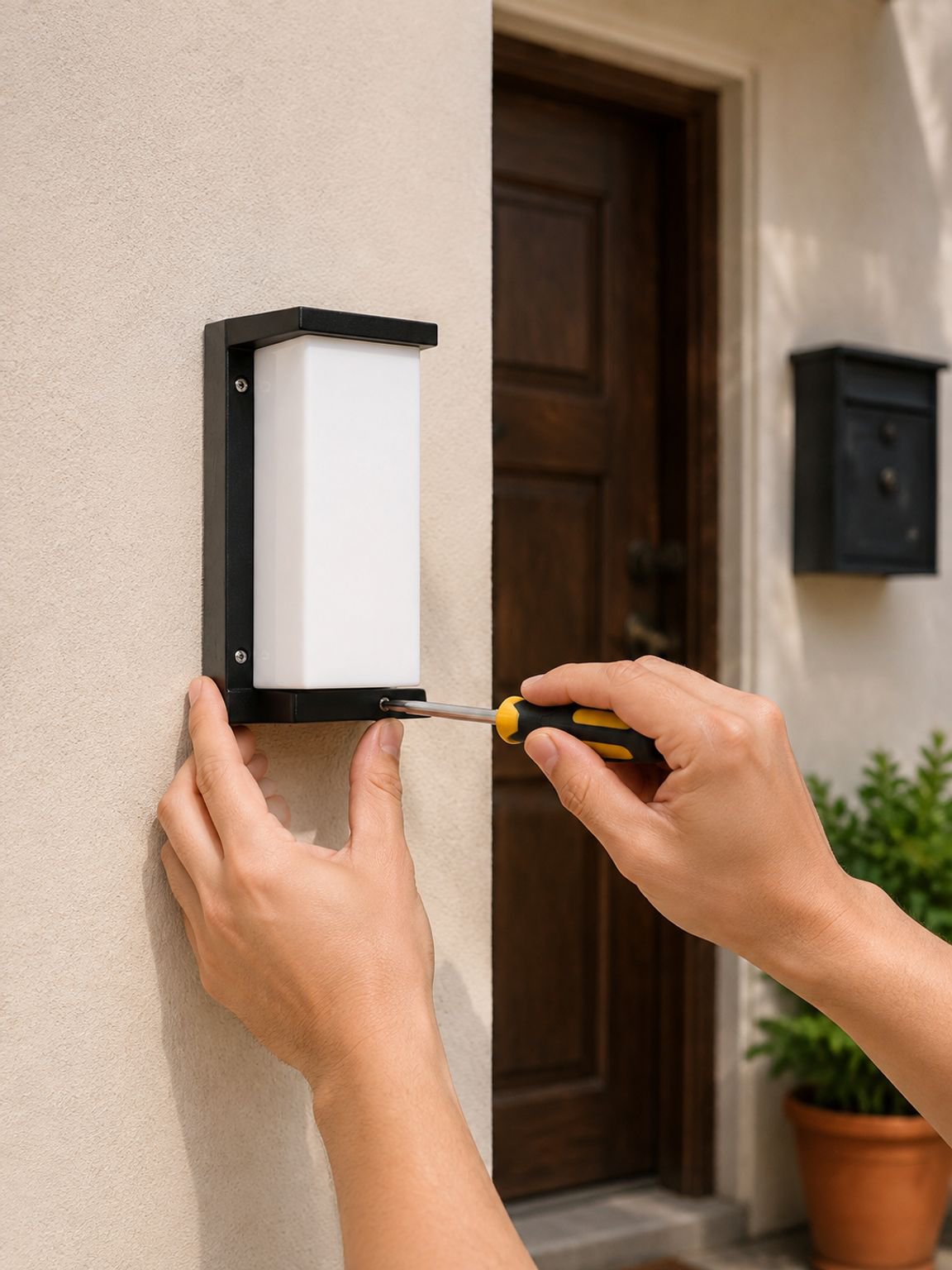 Contemporary exterior wall light for front doors