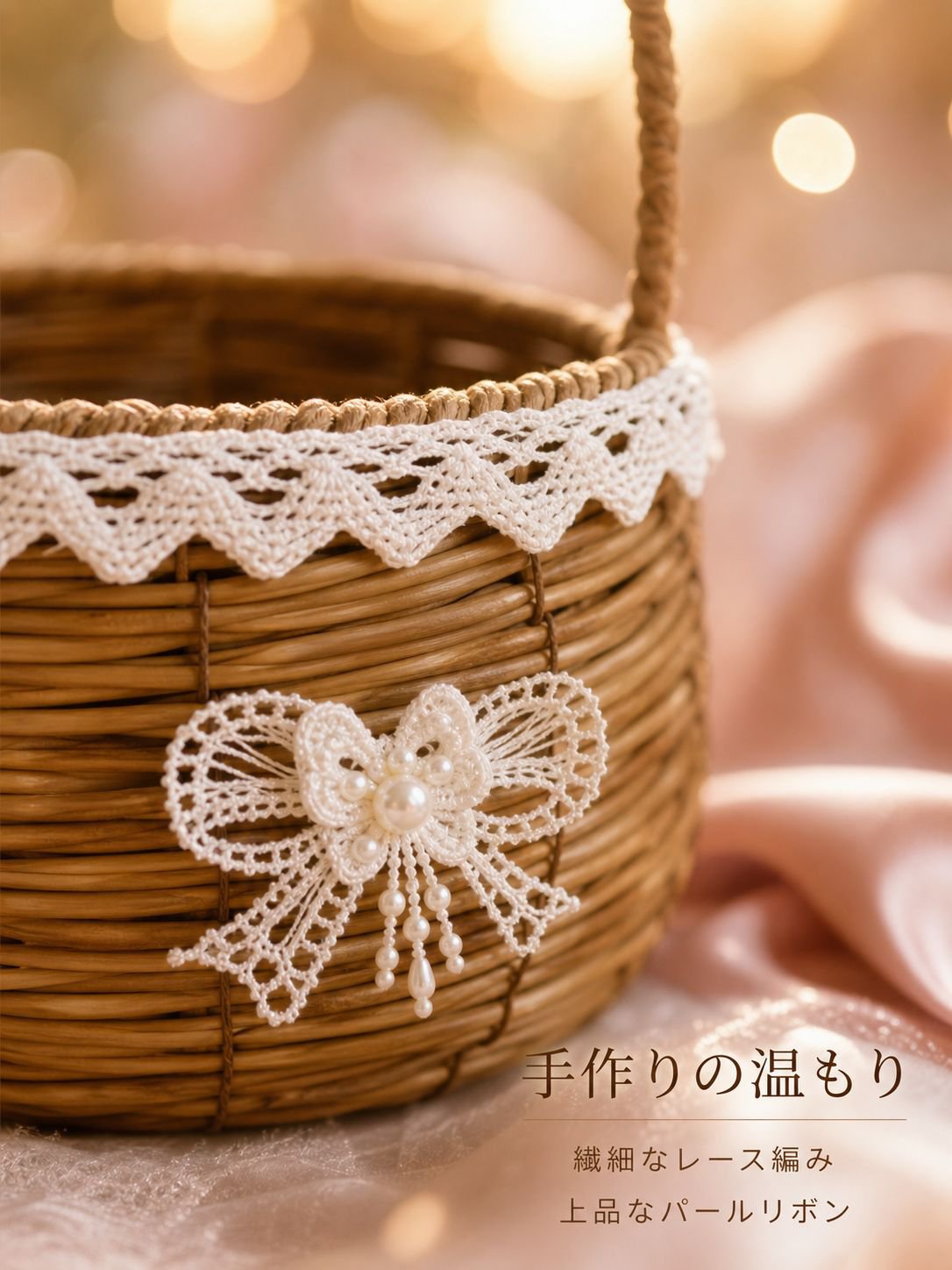 手作りラタン風花かご リビング田園風フラワーバスケット