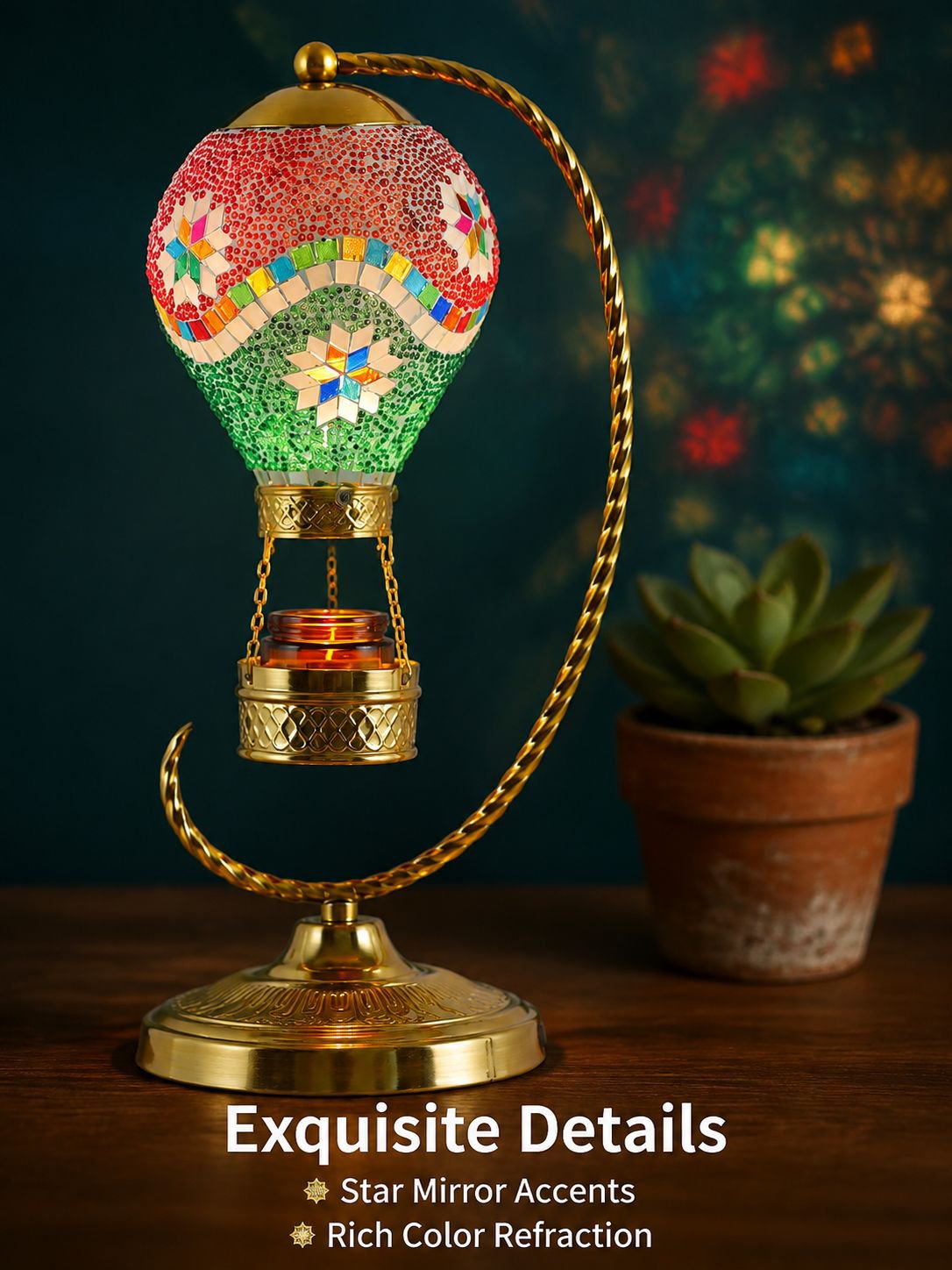 Mosaic stained glass table lamp