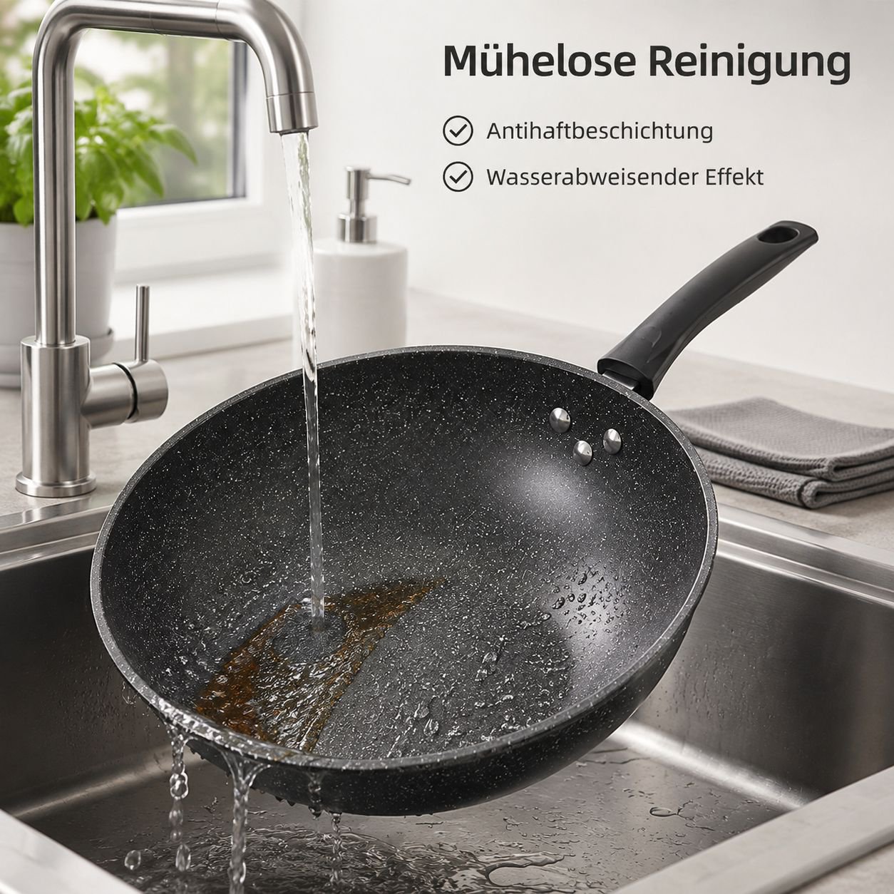 Maifan-Steinwok für den Hausgebrauch (Antihaftbeschichtung)