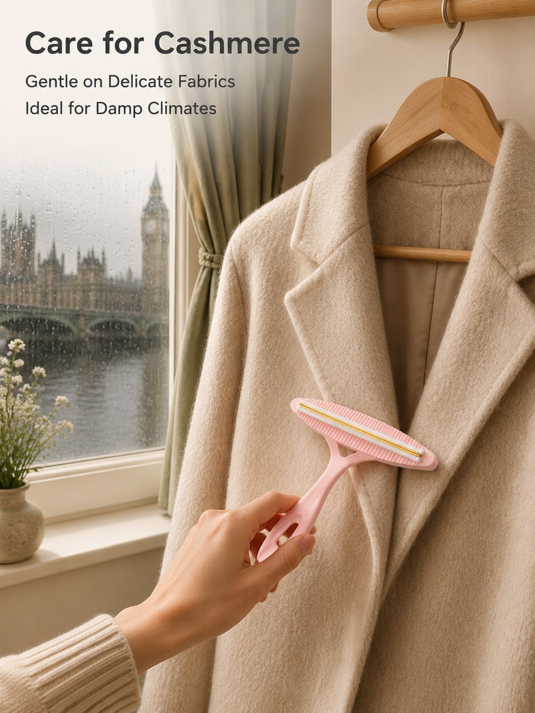 Lint remover removing pet hair from sofa
