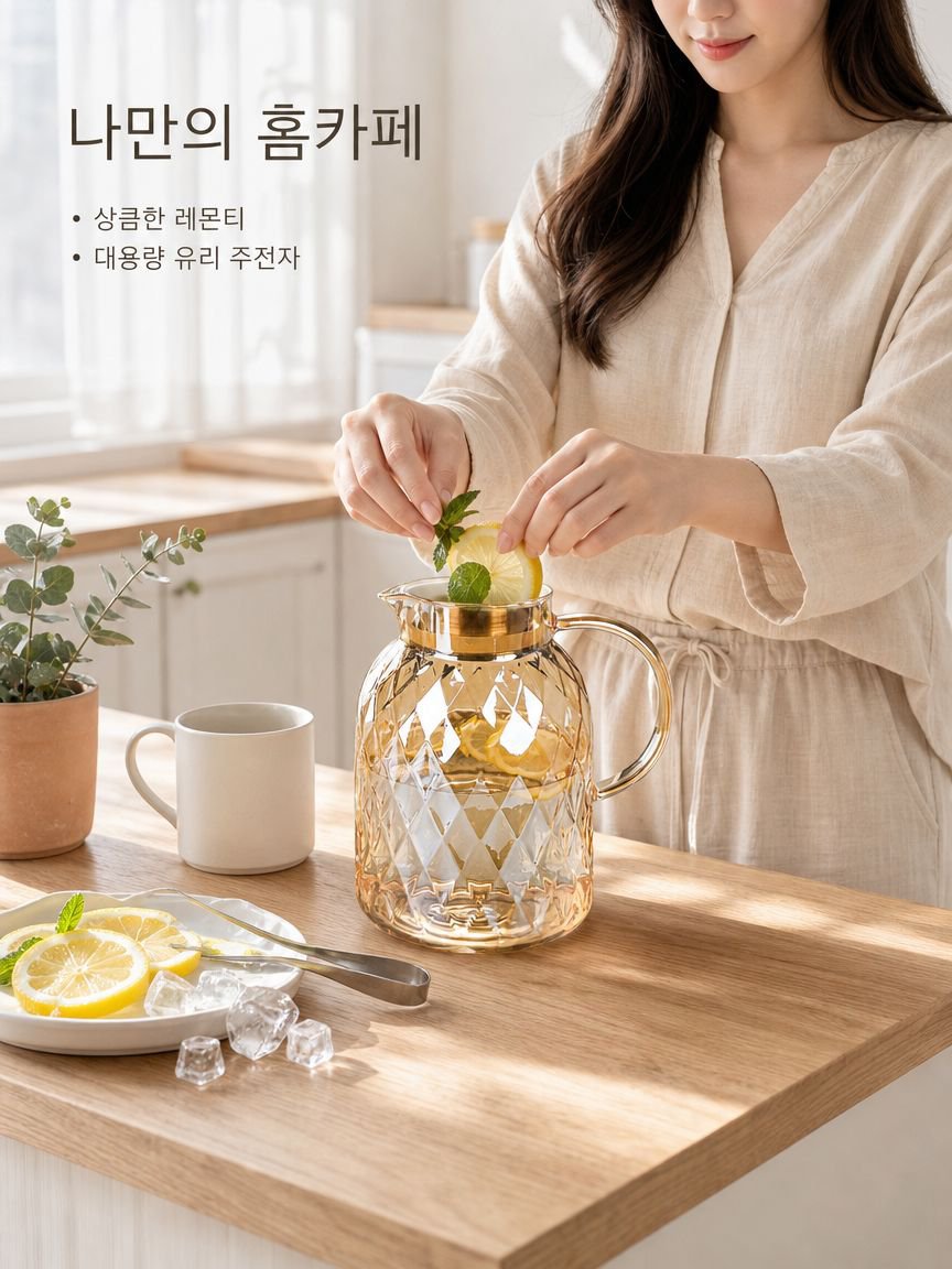 가정용 내열 고붕규산 유리 냉수 주전자