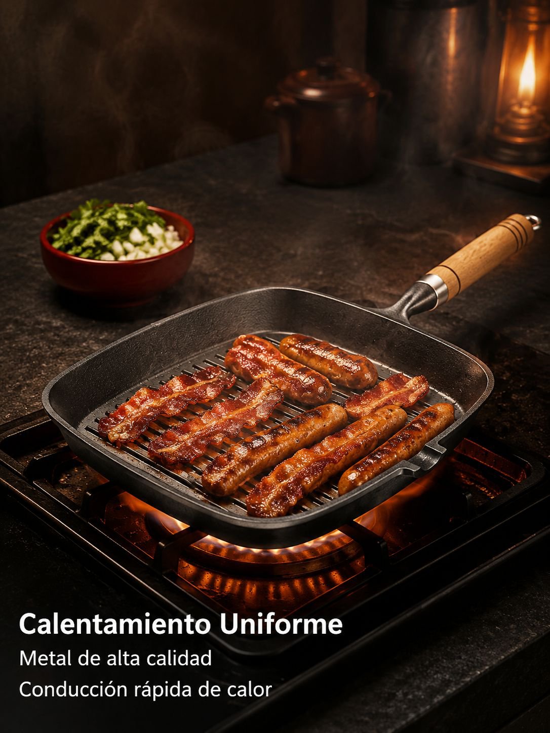 Sartén cuadrada sin antiadherente