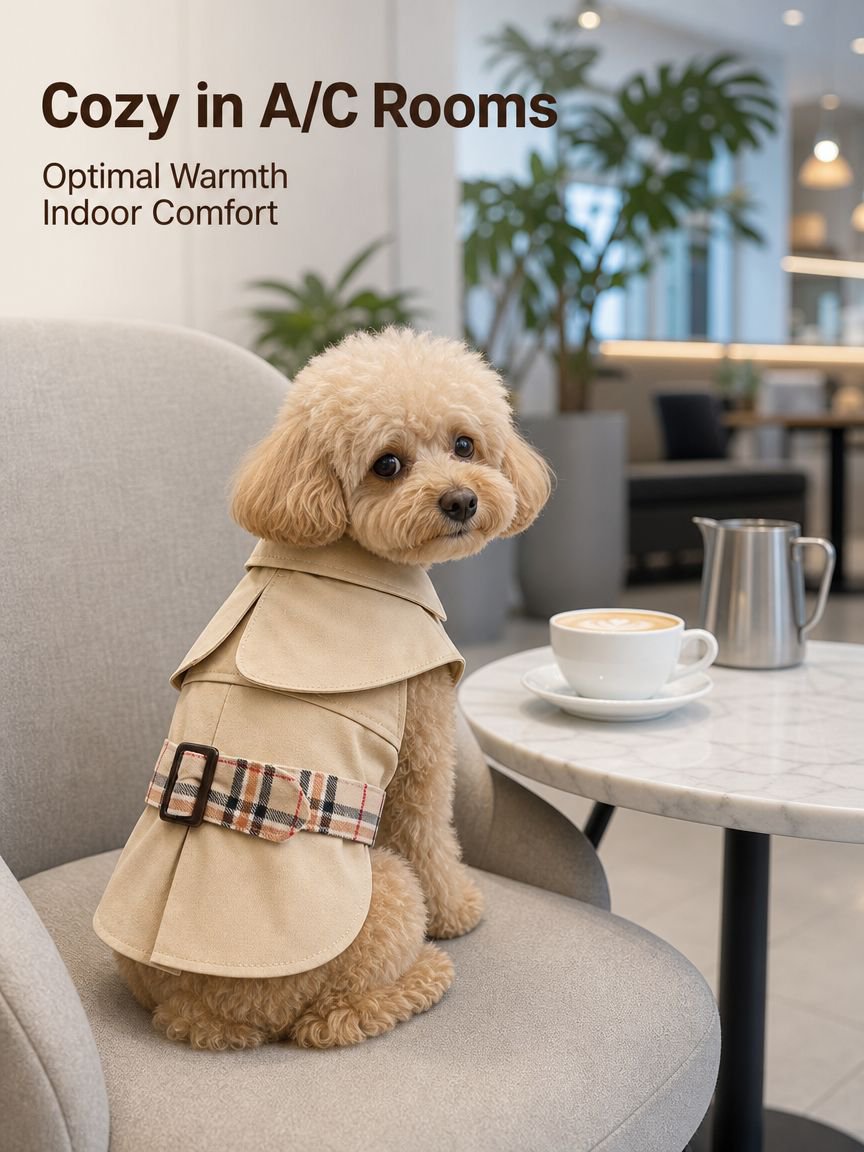 Premium Check Pattern Pet Trench