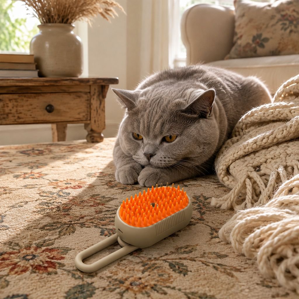Handheld spray comb, electric steam brush for cats and dogs, massage comb, one-button spray to remov