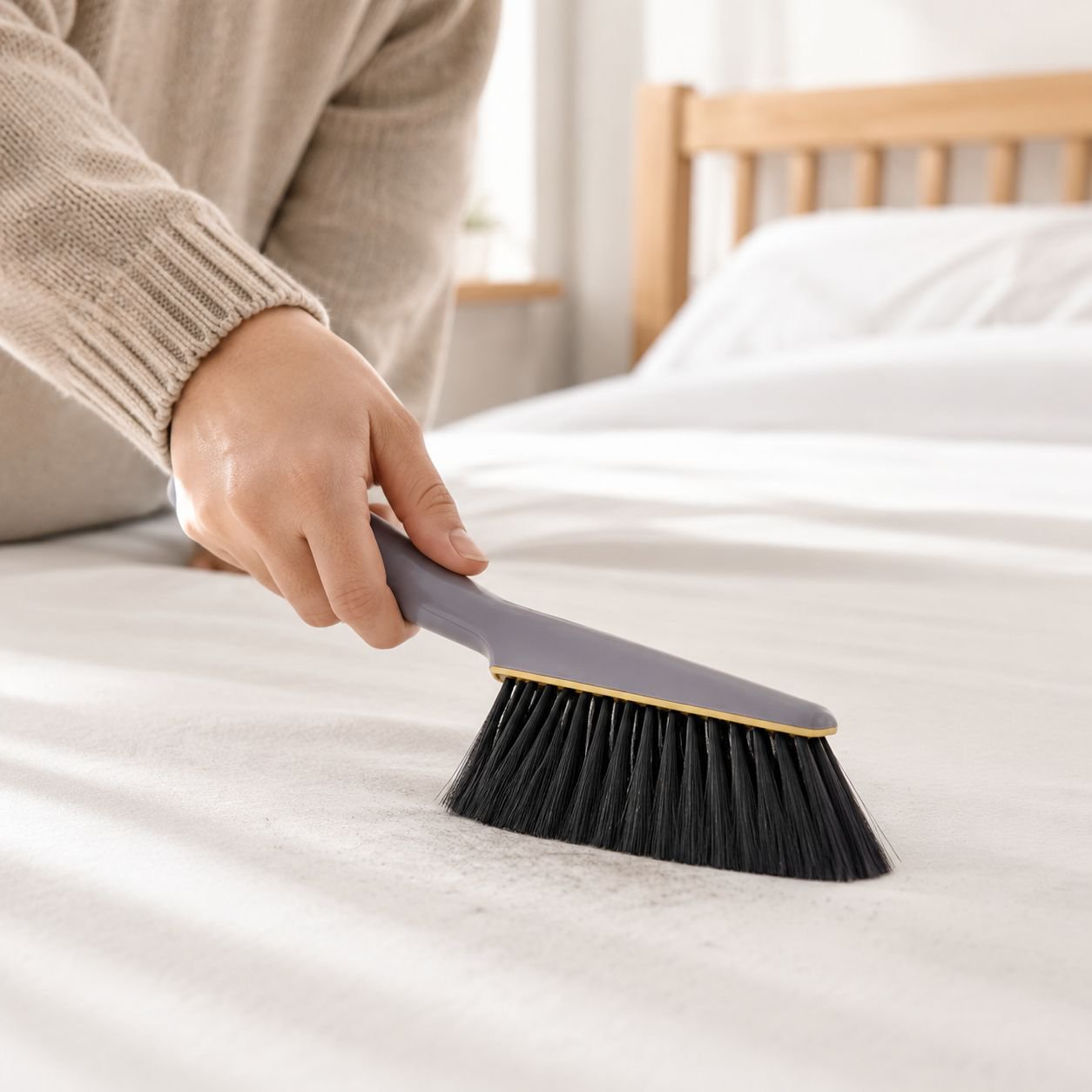 Dusting Brush Set with Storage Handle, Easy Bed Cleaning