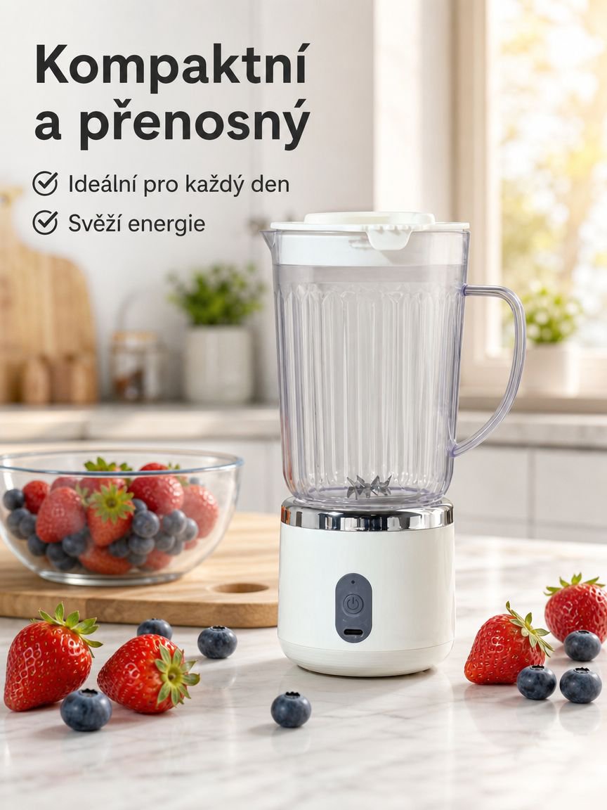 Elektrický domácí odšťavňovač, malý multifunkční přenosný mixér na smoothie