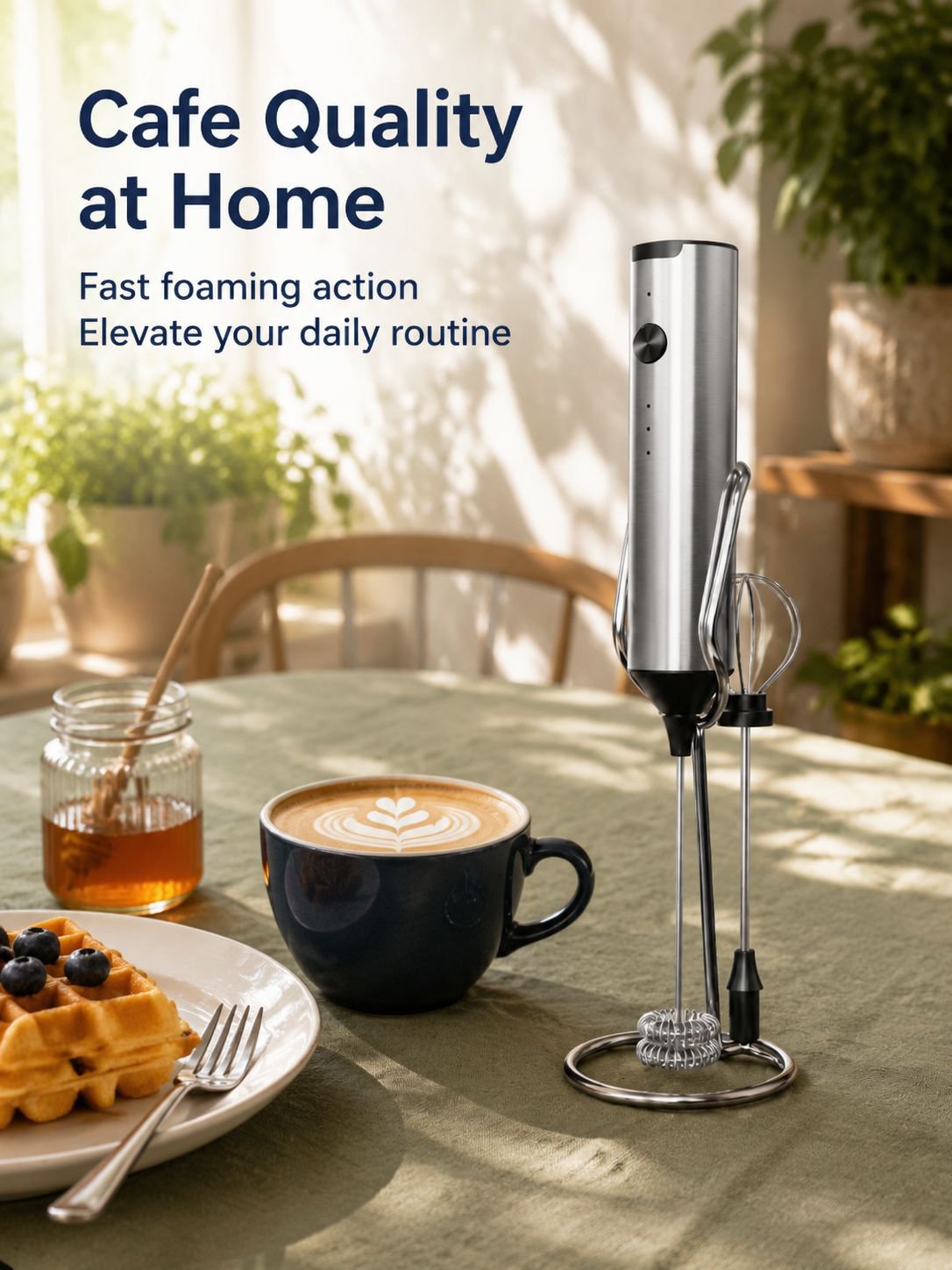 Rechargeable smart milk frother with USB charging