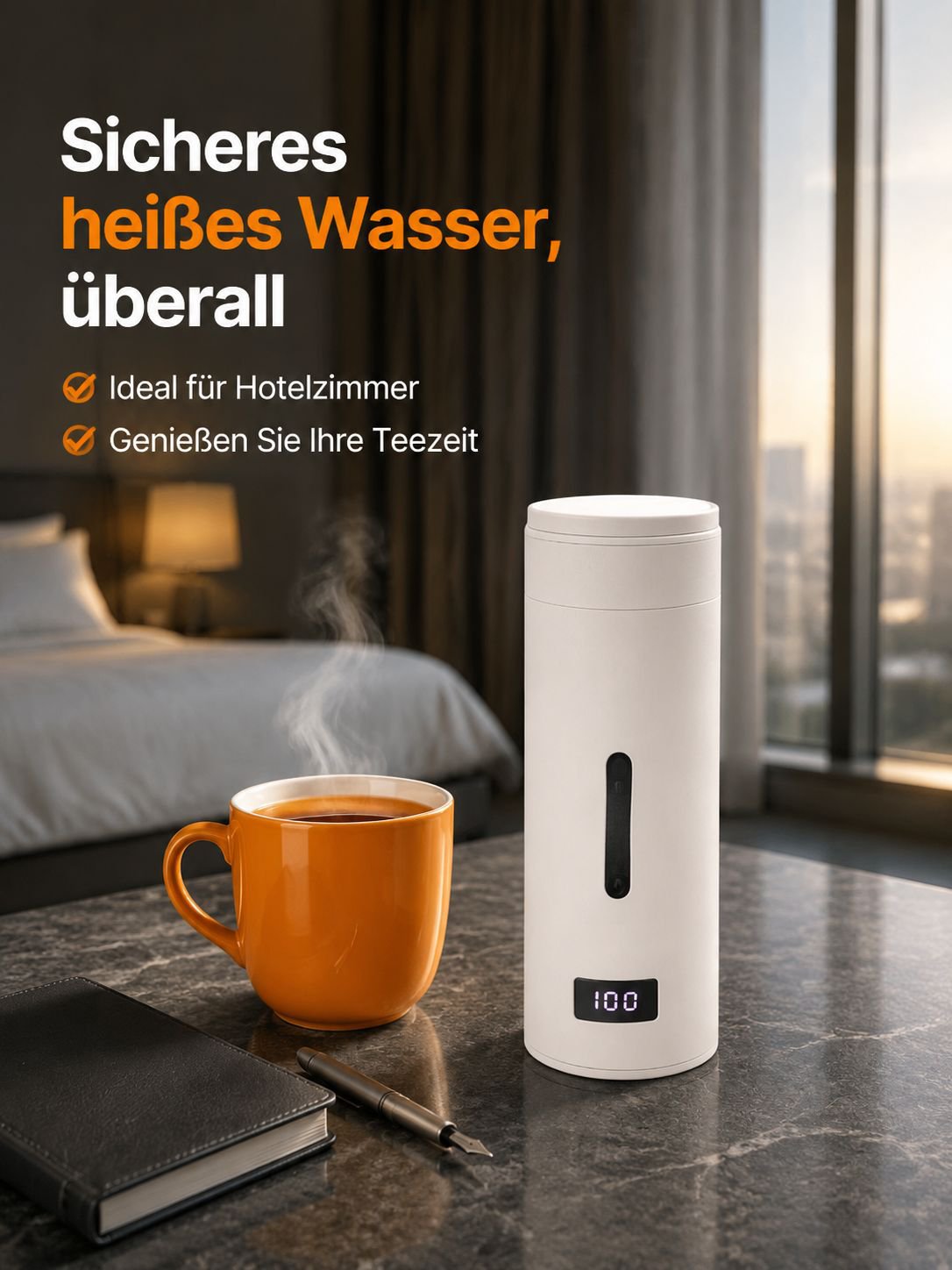 Mini-Wasserkocher passt in jedes Reisegepäck
