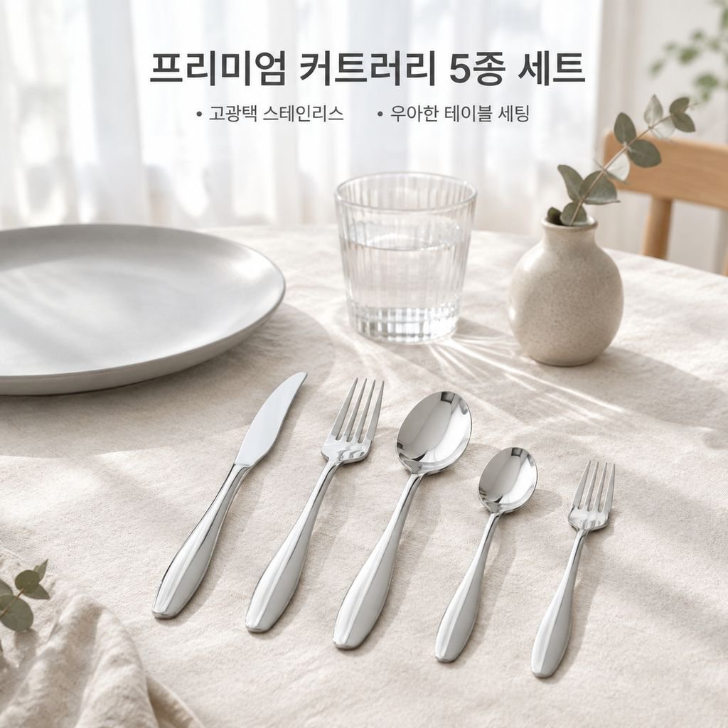 양식 나이프 포크 스푼 5종 세트 럭셔리 가정용 스테이크 식기 도매