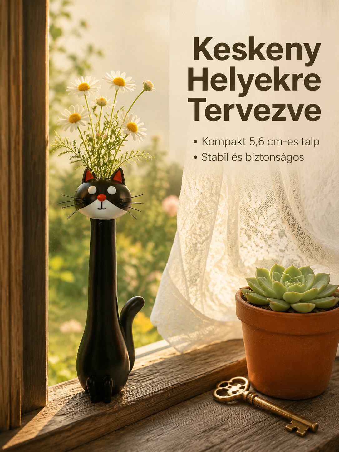 Kreatív macska-kutya formájú gyanta váza lakásdísz