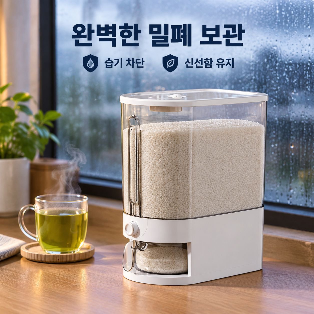신형 가정용 플라스틱 밀폐 쌀통 방충 방습 잡곡 밀가루 쌀보관함