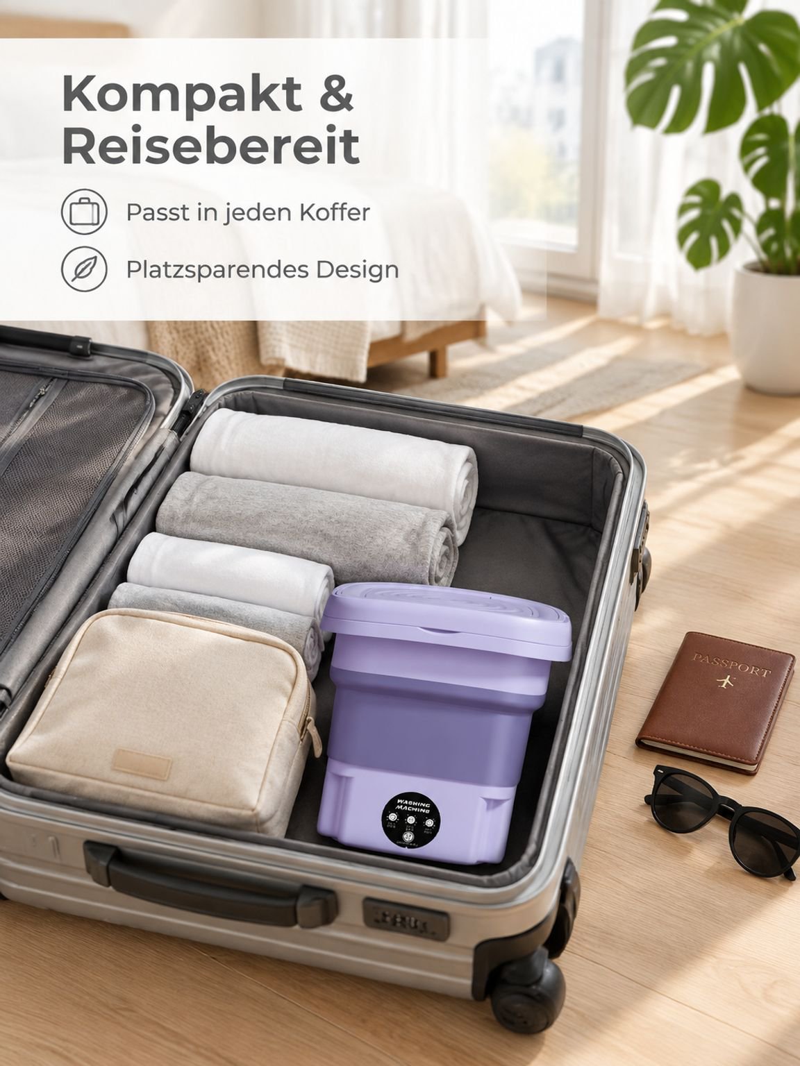 Faltbare Mini-Waschmaschine für Haushalt und Studentenwohnheim Unterwäsche und Socken tragbar