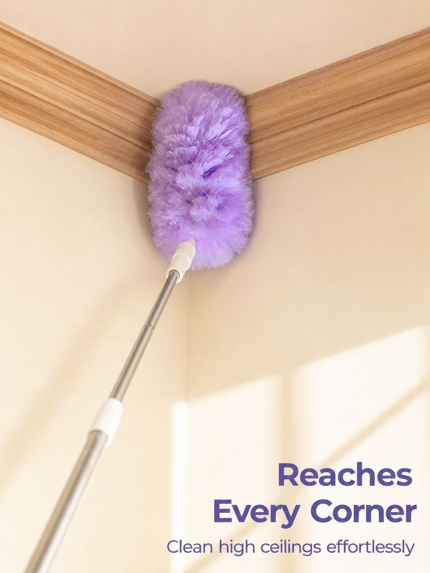 Flexible telescopic handle for dusting