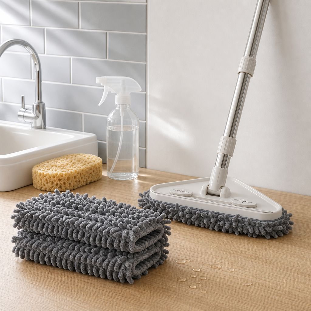 Dreieckiger Mopp mit hochsaugfähigem Chenille-Material