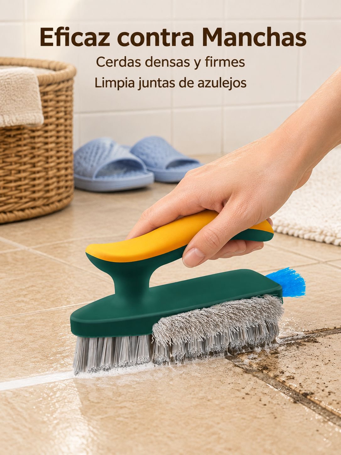 Cepillo de limpieza de esquina para baño 3 en 1