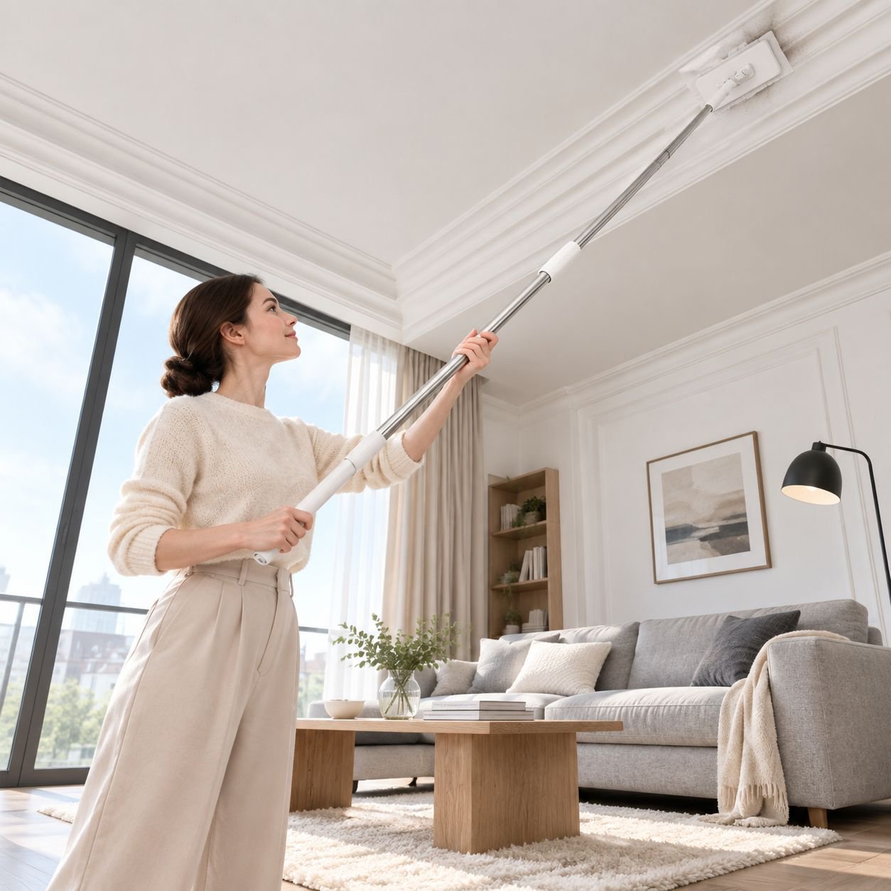 Convenient Automatic Mini Mop with No Washing Needed and Disposable Pads