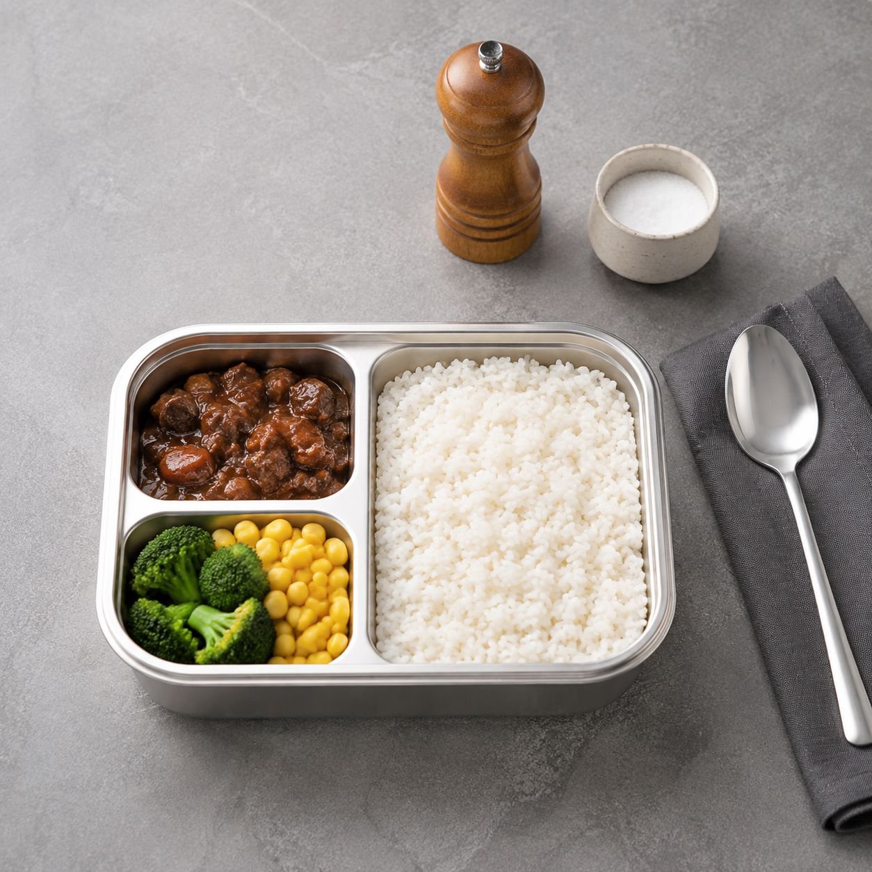 304 Edelstahl Mehrzweck-Tablett mit Trennwänden, geeignet zum Kochen und Servieren