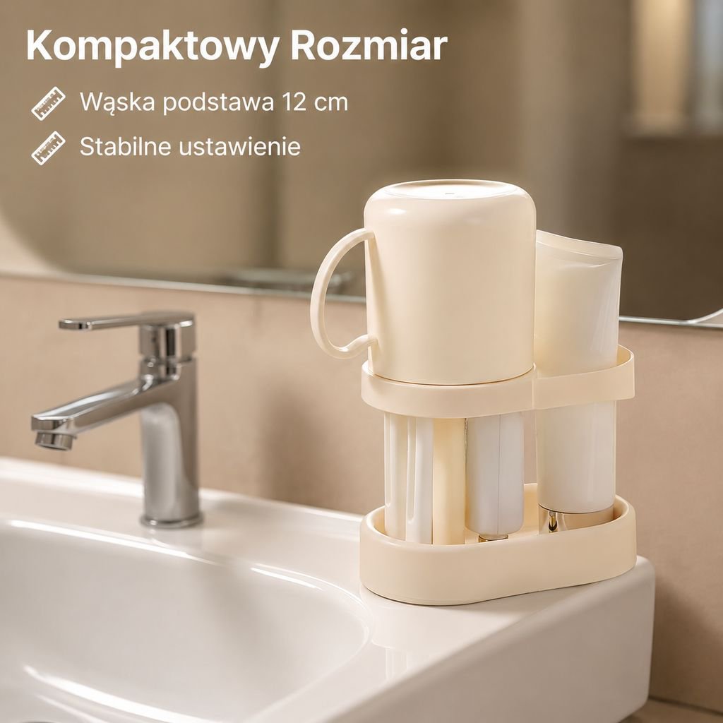 Prosty uchwyt na kubek do płukania ust i szczoteczkę do zębów