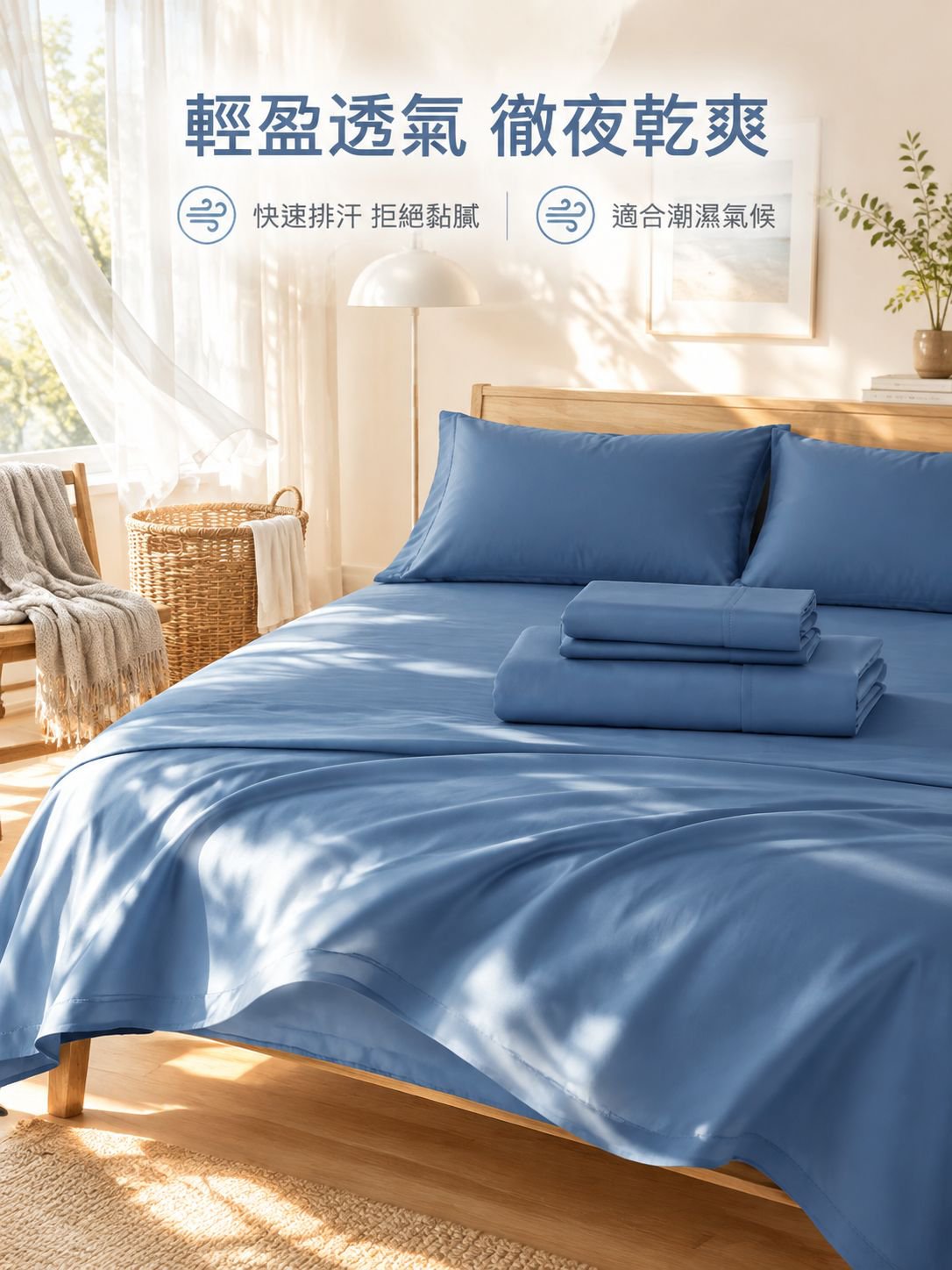 高级天丝竹纤维寝具套装-有机抗敏枕套床单被套