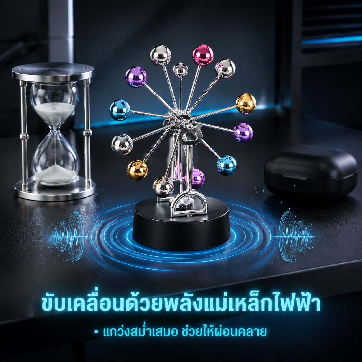 ของตกแต่งโมเดลชิงช้าสวรรค์ลูกบอลแม่เหล็กหมุนตลอดเวลา