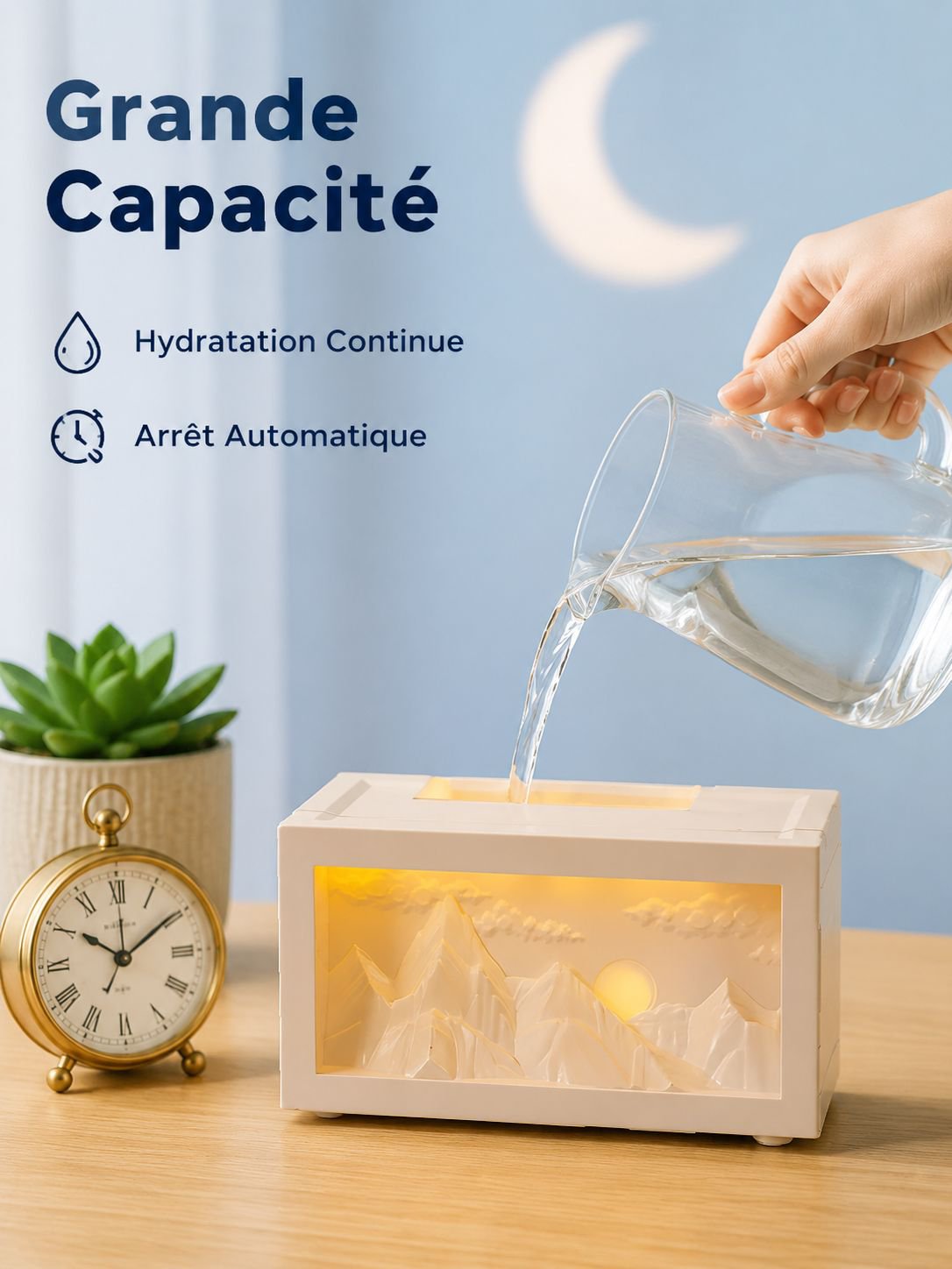 Humidificateur Montagne Dorée au Lever du Soleil
